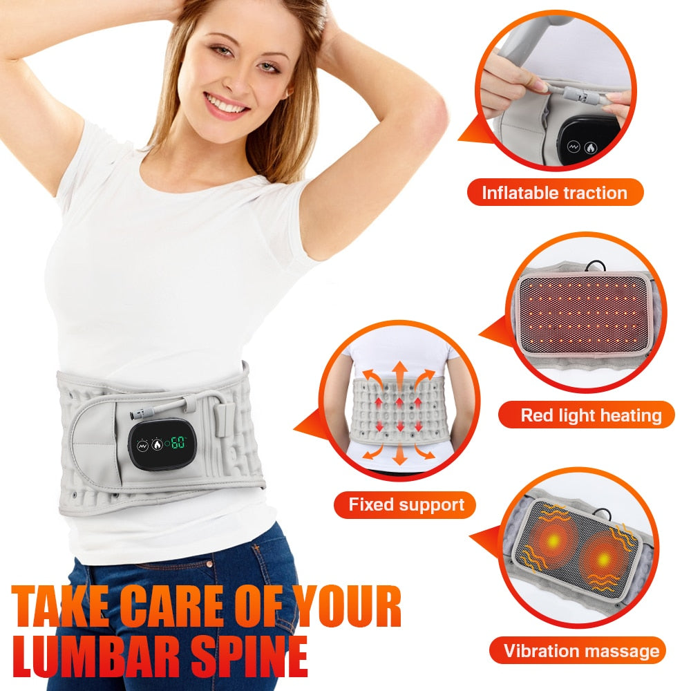 Lumbar Decompression Inflate Back Belt Waist Air Lumbar Spin Traction Health Care Pain Relief Posture Physio Back Brace Support
